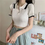 Top corto de punto de seda helada de cintura alta, ideal para mujer. Fresco, cómodo y elegante, perfecto para el verano. — foto 4