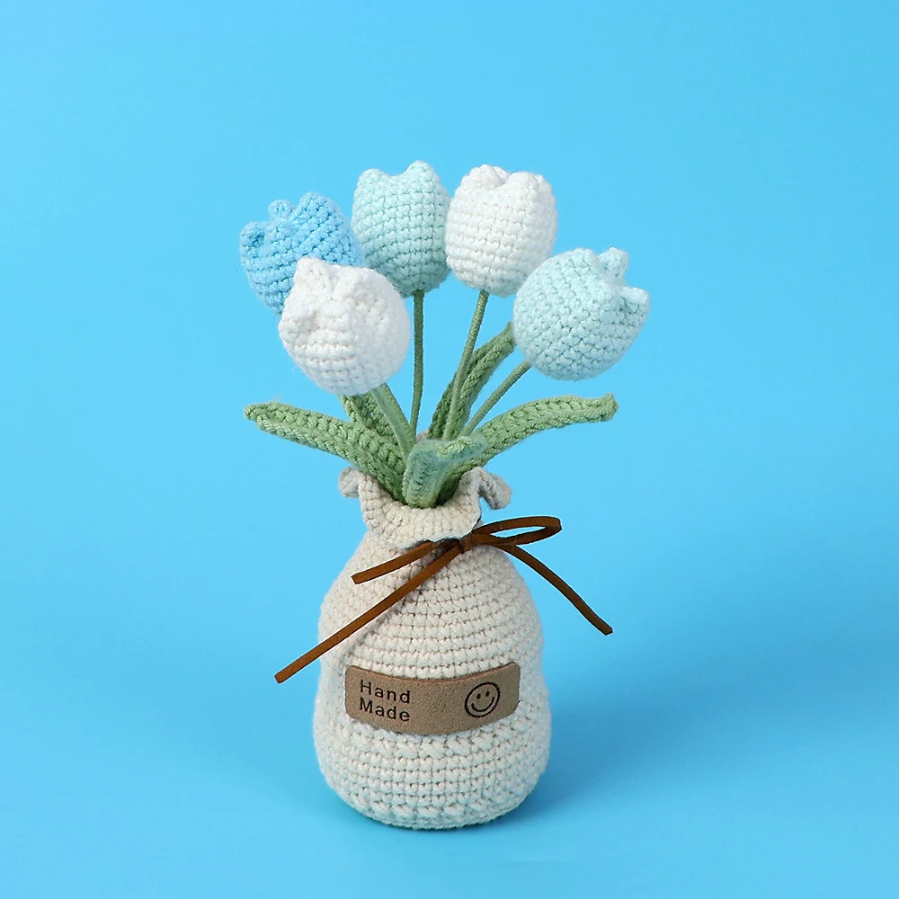 Decorazione per la Casa Fatta a Mano in Lana Intrecciata con Tulipano in Vaso, un Tocco Naturale ed Elegante per i tuoi Ambienti. — foto 52