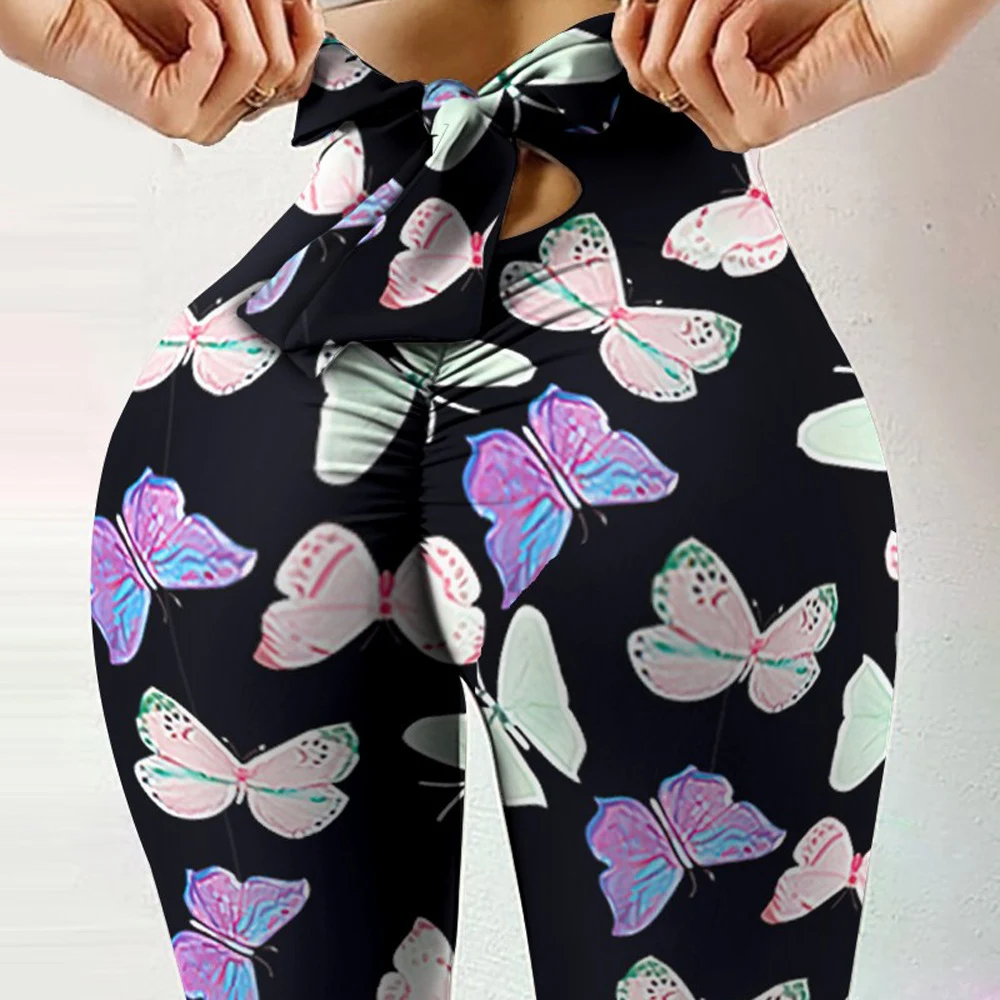Calças de yoga esportivas com efeito levanta bumbum, estampa de pêssego, laço na base, perfeitas para fitness e treinos. — foto 22