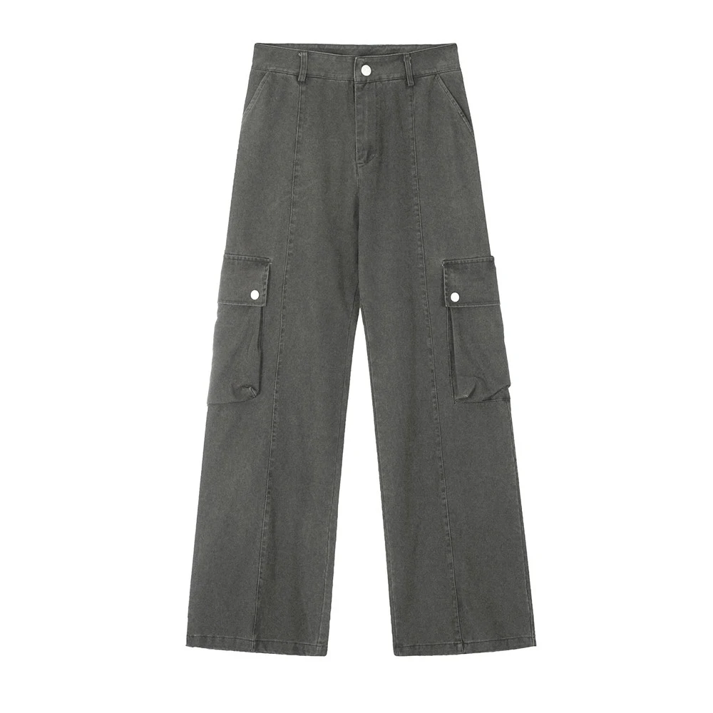 Title 2, Mens Punk Washed and Worn Loose Straight Cargo...