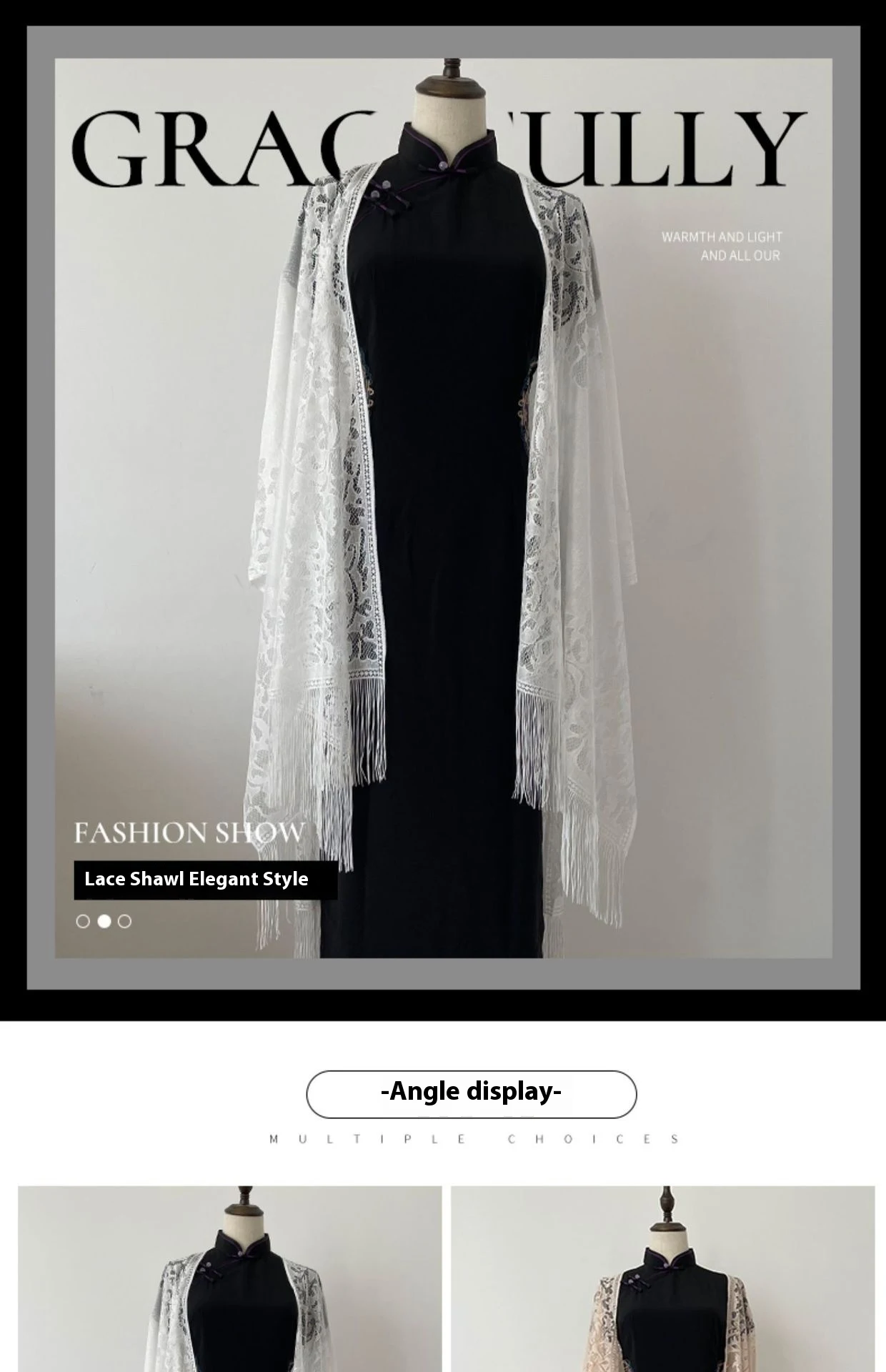 Title 1, Summer Ladies Tassel Womens Thin Lace Shawl