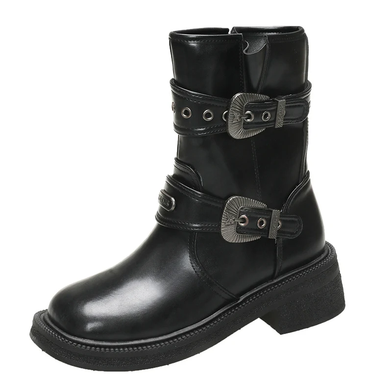 Stivaletti donna marroni con punta quadrata retrò, un connubio di stile e comfort. Perfetti per ogni occasione, versatili e facili da abbinare. — foto 2