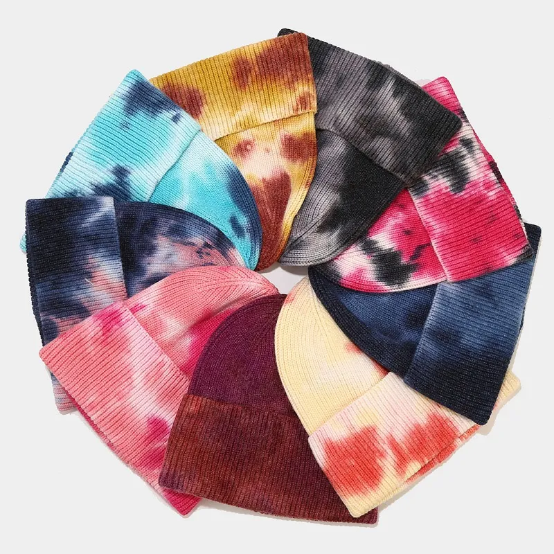 Title 7, Tie-dyed Knitted Hat Ladies Outdoor Warm Core-s...