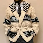 Casaco suéter masculino de malha jacquard, perfeito para o outono/inverno. Conforto e elegância em uma peça, ideal para um visual sofisticado. — foto 3