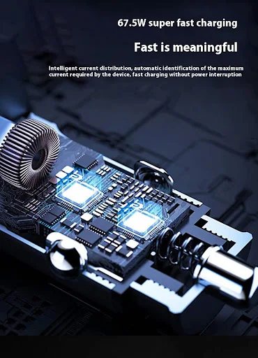 Title 6, 67.5W Zinc Alloy PD45W Super Fast Charge Car Ch...