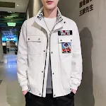 Jaqueta coreana casual com gola alta para homens. Moda masculina moderna e elegante, perfeita para um visual despojado e estiloso. — foto 2