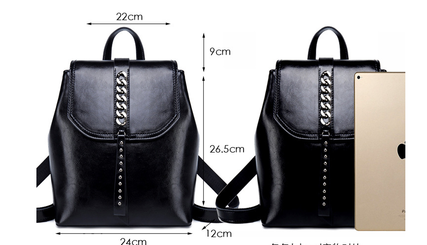 Title 1, Womens Leather Backpack with Car Stitching Fas...