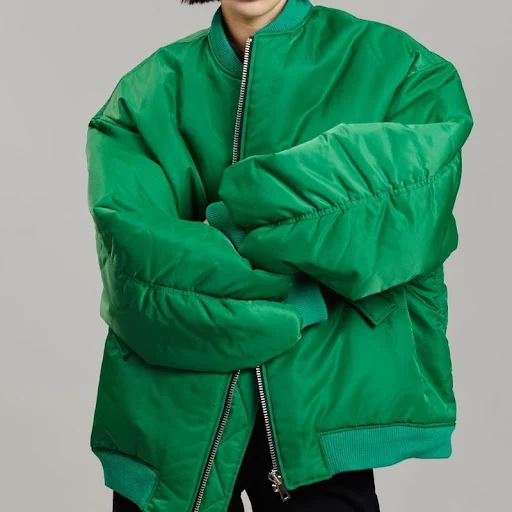 Title 2, Loose Zip Cotton-padded Flight Jacket. A warm a...