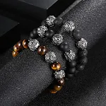 Pulseira DIY masculina de aço titânio com mantra de seis palavras, personalize, estilo espiritual, acessório de joia. — foto 4