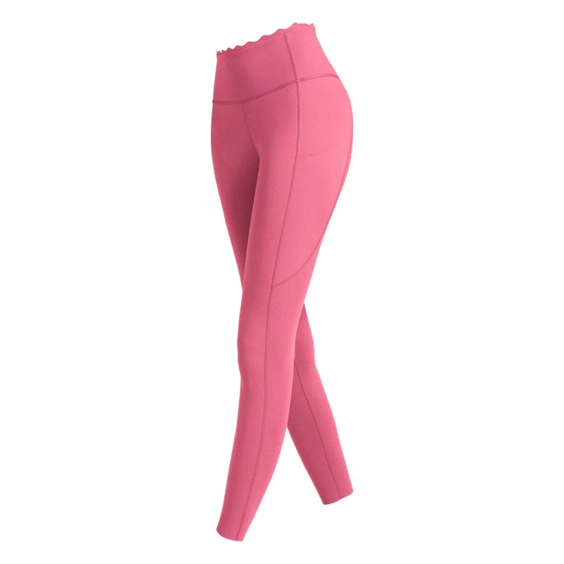 Women's Lace High Waist Nude Yoga Pants offer comfort and style. Enjoy a flattering fit with these breathable, versatile — photo 4