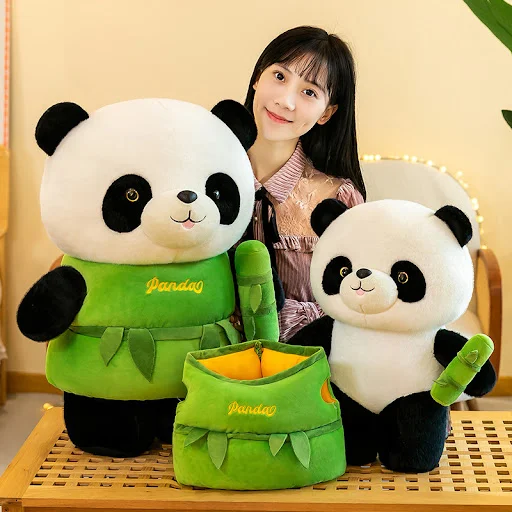 Title 2, Boneca de pelúcia Panda com cachimbo de bambu. ...