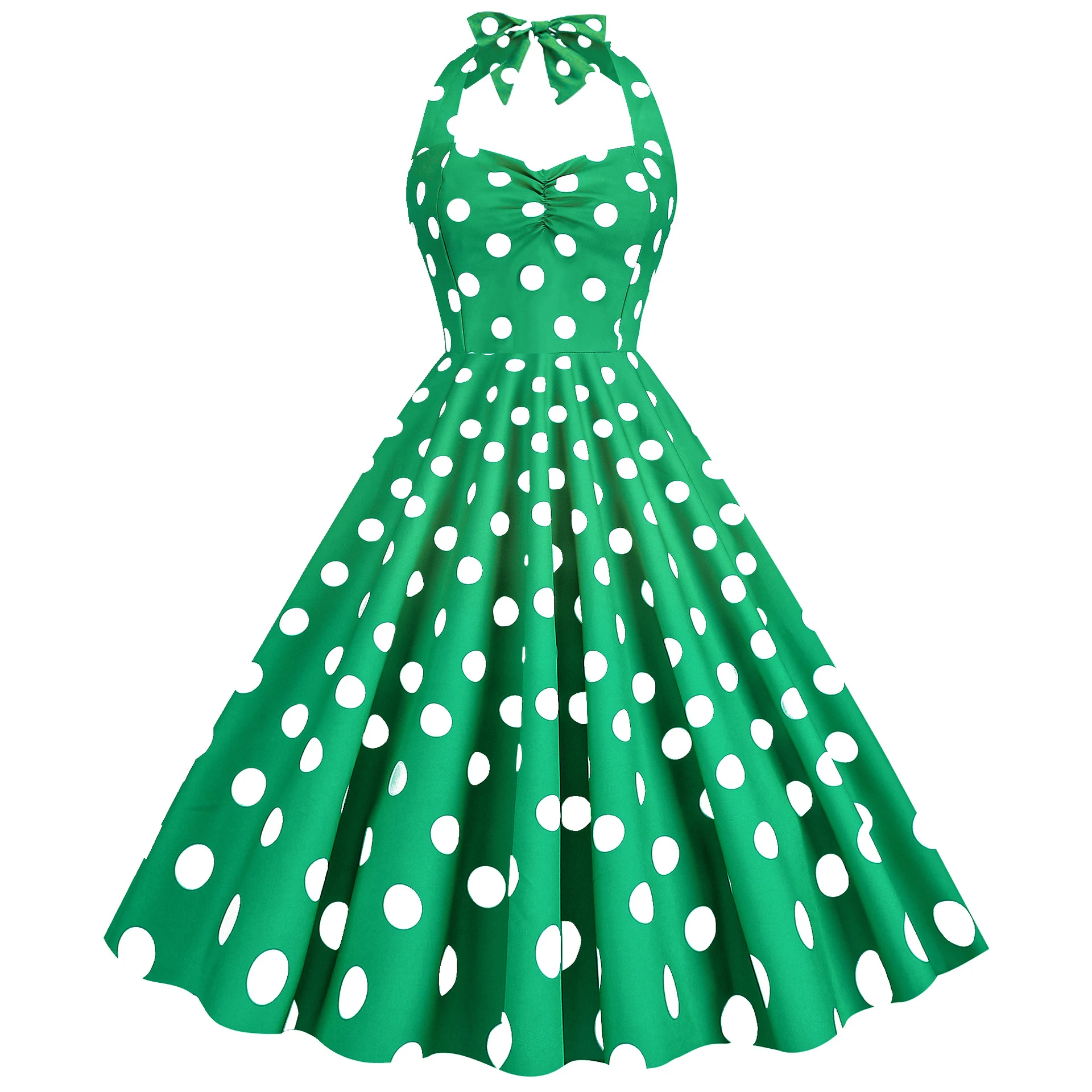 Title 27, Vestido Feminino Retro Hepburn, Estilo Halter, ...