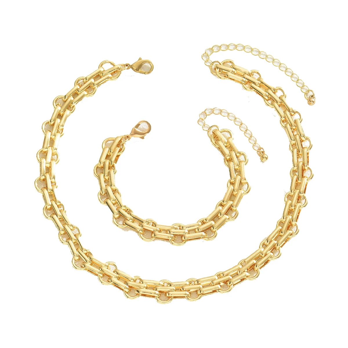 Conjunto de pulseira e colar Design Sense feminino, design exagerado. Destaque-se com este conjunto de joias ousado e estiloso. — foto 3