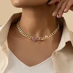 Colar feminino elegante de moda retrô e amor. Joia vintage que adiciona charme atemporal ao seu visual, expressando estilo e afeto. — foto 4