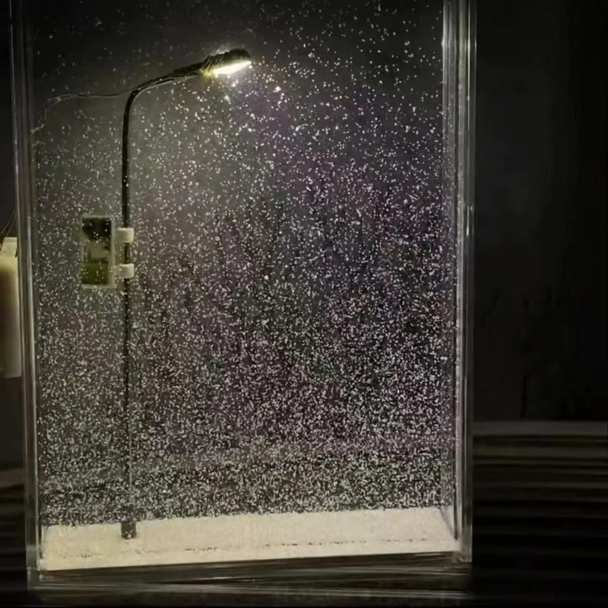 Title 2, Snow Night Flow Hemp Small Night Lamp Snow Scen...