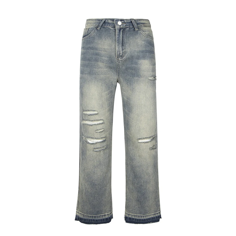 Heavy Industry heren ripped burr denim broek, stevig, duurzaam en comfortabel voor zwaar werk of dagelijks gebruik. — foto 22