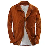 Camisa masculina de veludo cotelê japonesa casual algodão ashed retrô, ideal para um visual estiloso e confortável com toque vintage. — foto 1