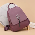 Mochila fashion de cor sólida, repelente à água e grande capacidade. Perfeita para transportar seus pertences com segurança e estilo em diversas situações. — foto 6