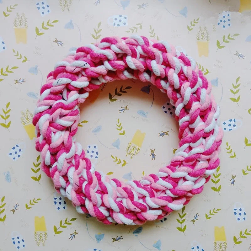 Pet Cotton Rope Knot Toy Dog Wear-Resistant Interactive Circle for Play Chewing Durable and Safe Fun for your furry frie — photo 2
