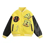 Giacca Uniforme Baseball Spessa con Ricamo Lettere Fiamma, Asciugamano, Calda e Stile, Perfetta per Sport e Uso Quotidiano — foto 13