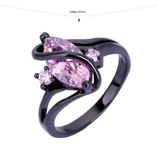 Title 4, Anel de noivado feminino, luxo retrô roxo com z...