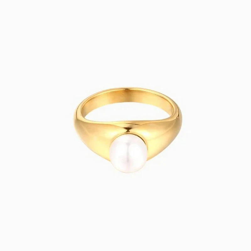 Anel Versátil de Moda Multicolor com Concha e Pérola um acessório elegante e adaptável para qualquer estilo, realçando sua beleza e look. — foto 3