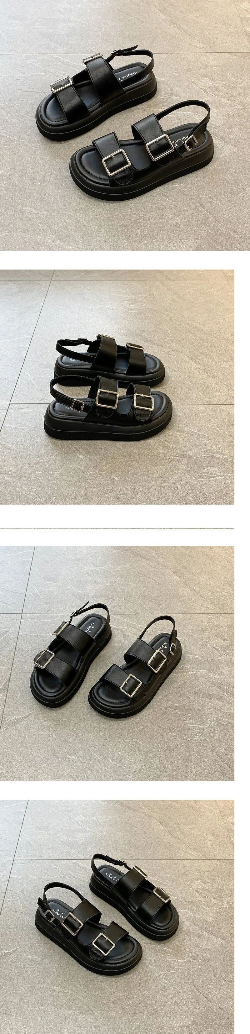 Title 2, Womens Summer Metal Square Buckle Platform San...