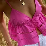 Shorts femininos curtos de algodão puro com renda, perfeitos para o verão, frescos e confortáveis, com um toque de elegância. — foto 3