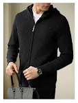 Men's 100 Pure Wool Hooded Cardigan, new Autumn and Winter sweaters, warm and stylish knitwear, perfect for cold weather — photo 5