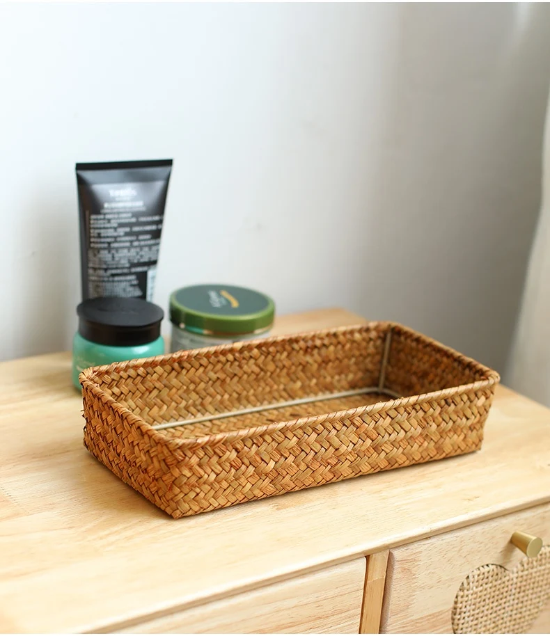 Title 11, Seaweed woven desktop sundries storage basket, ...