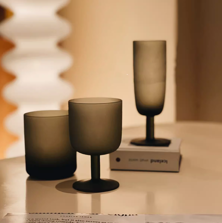 Title 2, Ins Nordic Retro Smoky Gray Matte Frosted Glass...