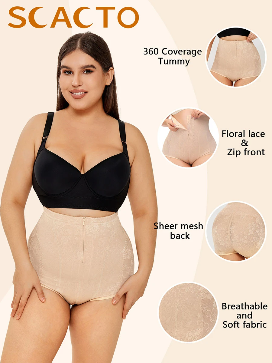 Calcinha Modeladora Tummy Control Feminina Renda Cintura Alta Body Shaper Modela o Corpo com Conforto e Realça Sua Silhueta — foto 7