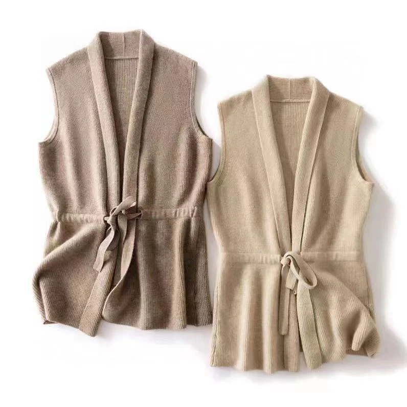 Colete de tricô de lã feminino Outono Perfeito para o clima fresco Conforto e elegância em uma peça versátil Ideal para sobreposições Combine com suas roupas favoritas — foto 1