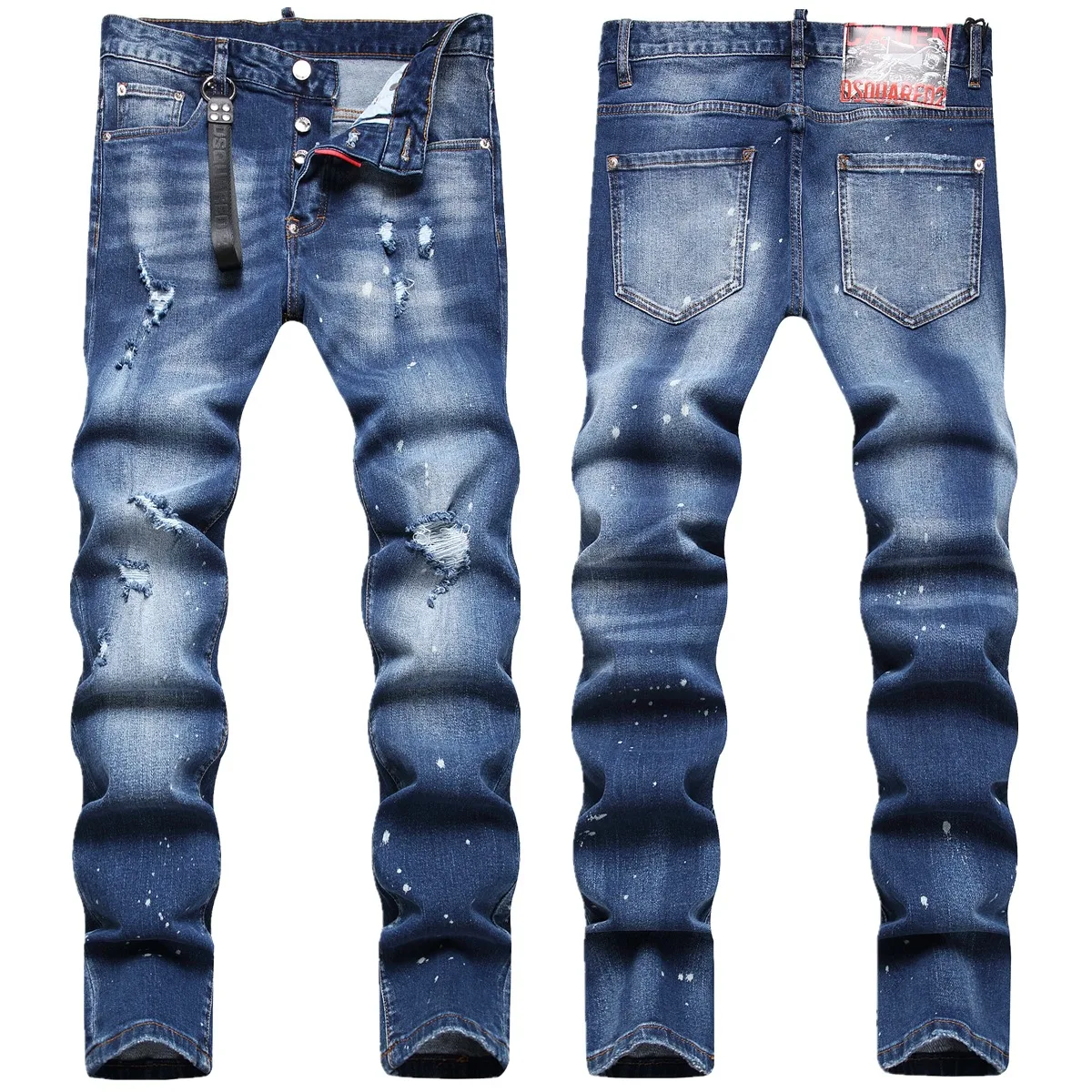 Men's Jeans Ripped Fashion Ornaments Trend Stylish ripped jeans for men Modern fashion for a trendy look Comfortable and — photo 1