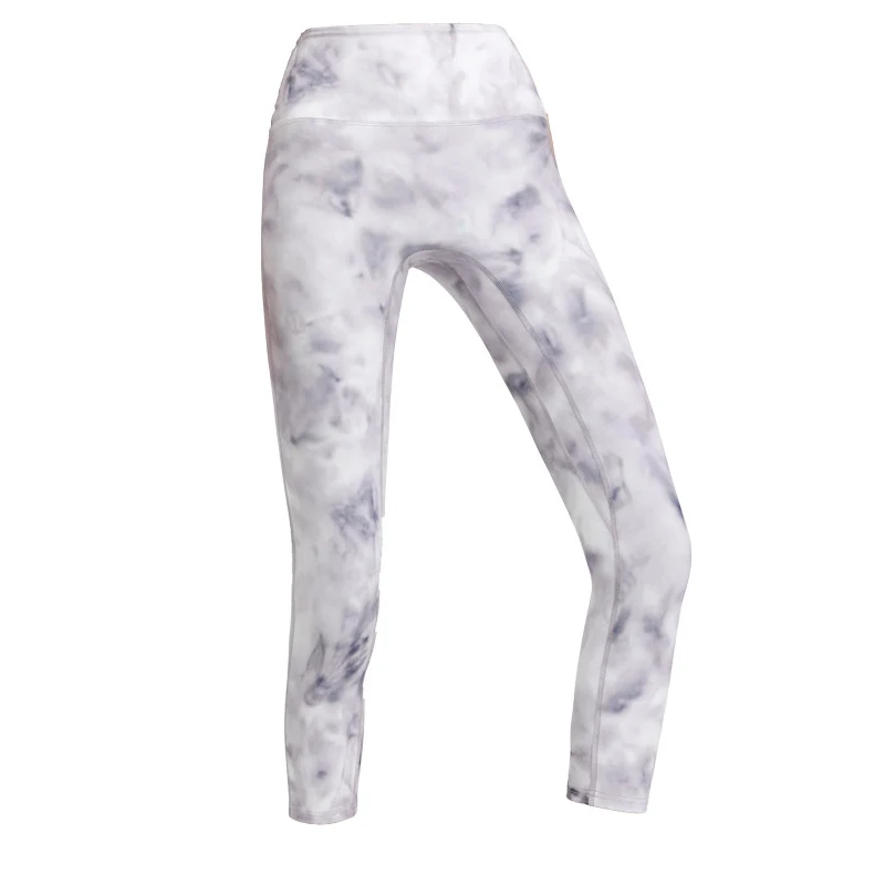 Title 1, Peach printed sports tights with hip design. Co...