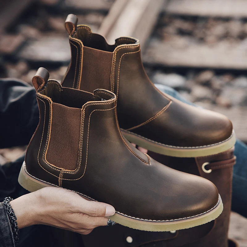 Botas Chelsea Dr. Martens masculinas casuais, estilo britânico, conforto e elegância para o dia a dia e looks modernos. — foto 10
