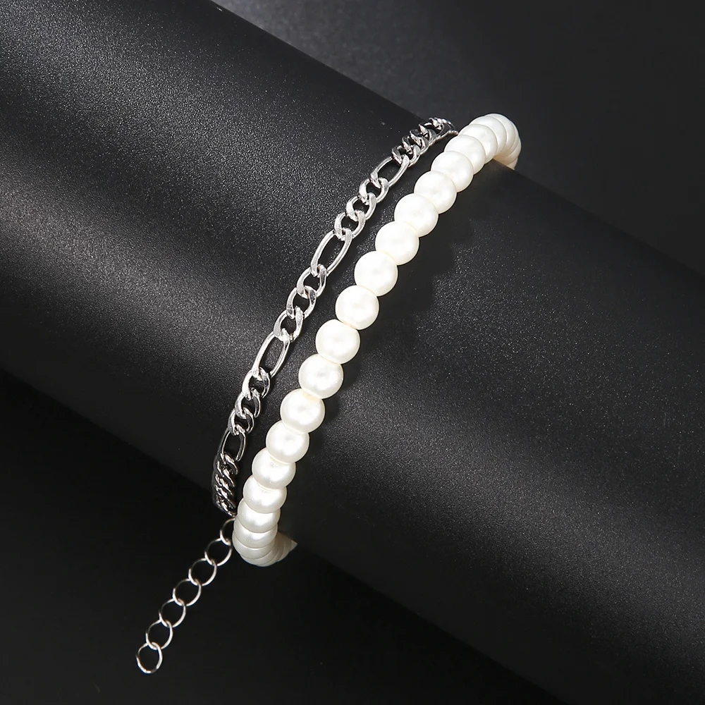 Pulseira de pérolas para homens, design de nicho e personalidade. Adicione um toque de elegância e sofisticação ao seu visual. — foto 5
