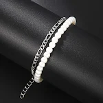 Pulseira de pérolas para homens, design de nicho e personalidade. Adicione um toque de elegância e sofisticação ao seu visual. — foto 5