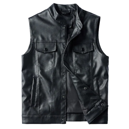 Title 6, Jaqueta colete casual de motociclista masculina...