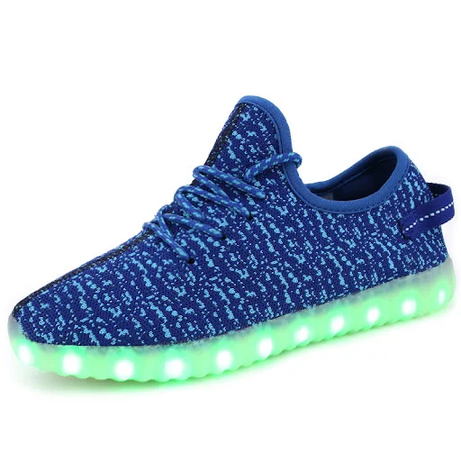 Title 6, Fluorescent running shoes for enhanced night vi...