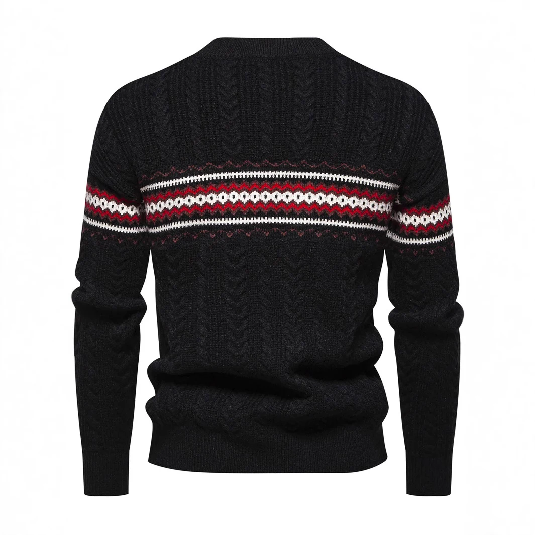 Men's Round Neck Pullover Print Casual Sweater, Comfortable and Versatile for Everyday Wear, Perfect for a Relaxed Look, — photo 5