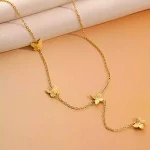 Colar de borboleta tridimensional quatro em aço titânio sem desbotamento. Design elegante e resistente para um visual sempre impecável. — foto 1