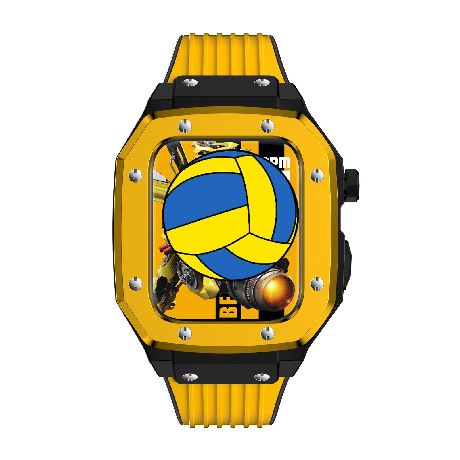 Title 6, Smart Watch Stainless Steel Case Silicone Strap...