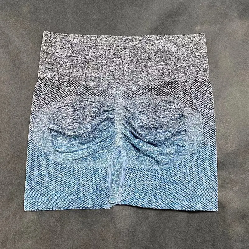 Short de yoga taille haute femme, sans couture, respirant, avec dégradé. Pantalon de sport moulant idéal pour le fitness. — photo 11
