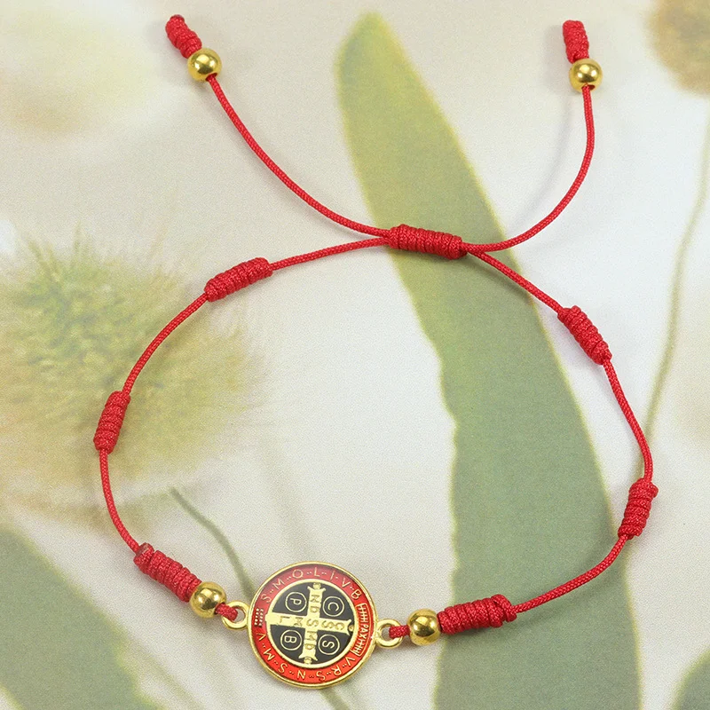 Pulseira Feminina Vermelha Corda Trançada São Bento Moda Elegante Proteção e Estilo Acessório Religioso Jóia Presente Perfeito — foto 10