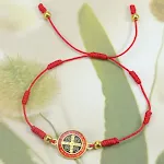 Pulseira Feminina Vermelha Corda Trançada São Bento Moda Elegante Proteção e Estilo Acessório Religioso Jóia Presente Perfeito — foto 10