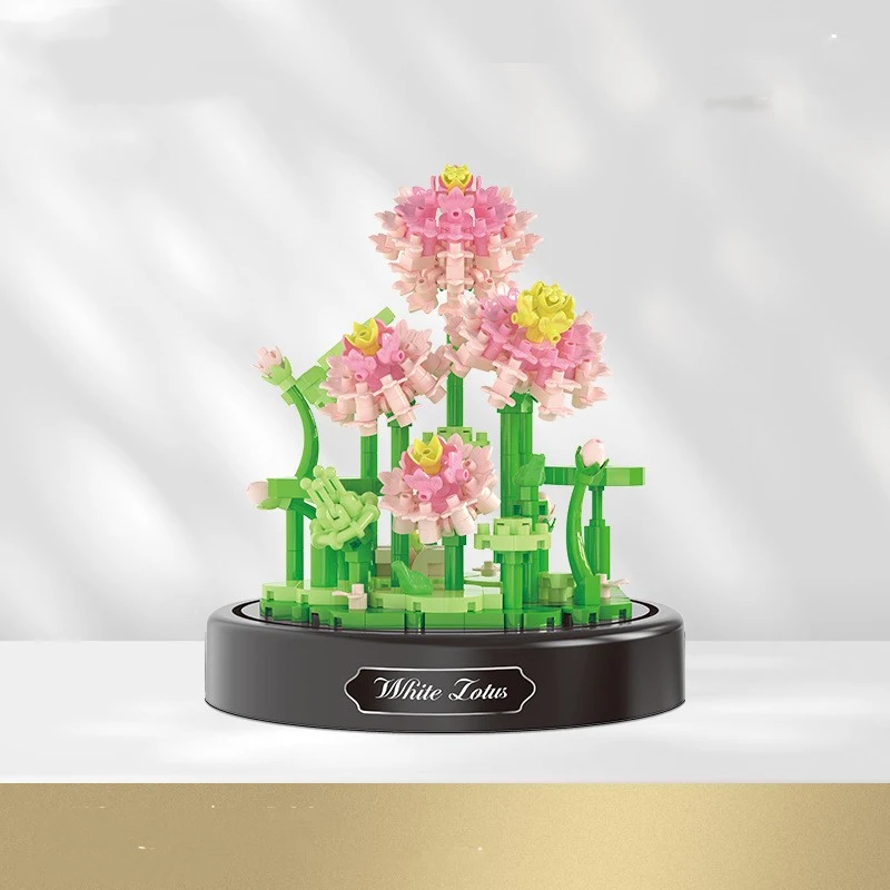Small Particle Assembly Rose Decoration Toys. Create a unique decorative rose with this fun, creative building toy. Idea — photo 3