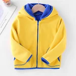 Conjunto de roupa infantil Cardigã de lã polar com capuz Suéter infantil quente e confortável Ideal para o inverno e brincadeiras ao ar livre — foto 3