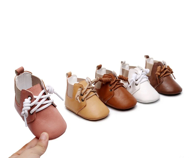 Title 2, PU Lace-up British Style Childrens Ankle Boots...