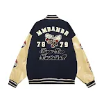 Machine Embroidery Letter Bee Loose Jacket Coat, a comfortable and stylish outerwear piece, perfect for adding a touch o — photo 1